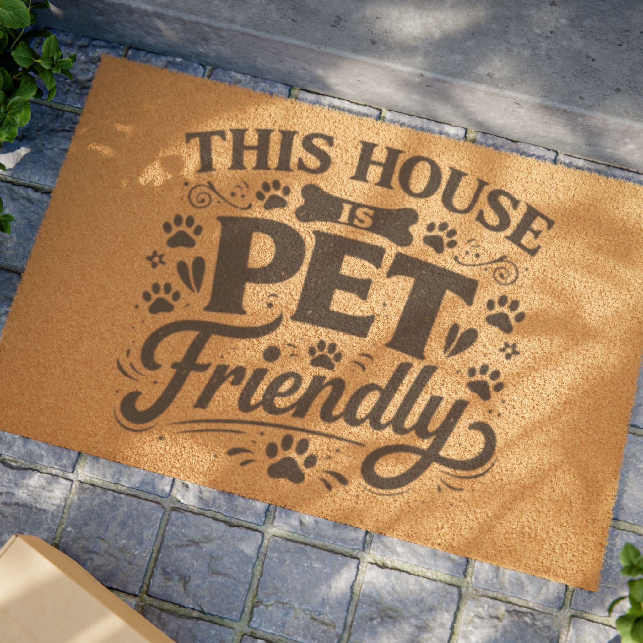 Pet-Friendly Doormat — "This House is Pet Friendly" Coir Welcome Mat