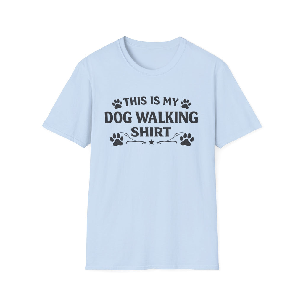 Dog Walking T-Shirt — "This Is My Dog Walking Shirt" Paw Print Tee