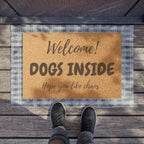 Doormat — "Welcome! Dogs Inside" Coir Welcome Mat for Dog Lovers