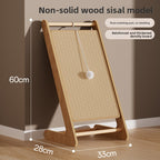 Vertical Solid Wood Cat Scratching Board with Sisal Pad