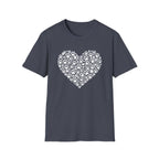 Paw Heart T-Shirt — White Doodle Paw Heart Graphic Tee