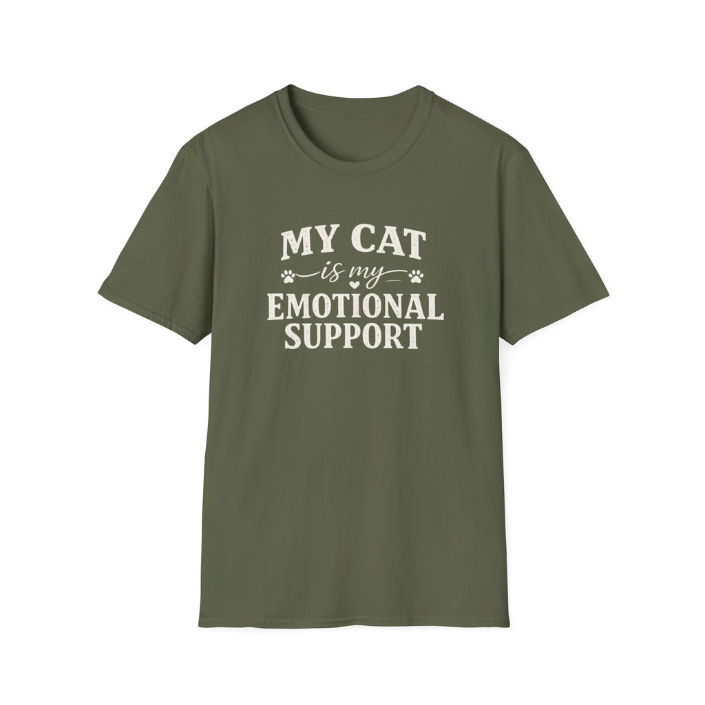 Cat Emotional Support T-Shirt — "My Cat Is My Emotional Support" Graphic Tee
