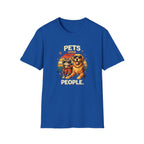 Pets Over People T-Shirt — Retro Cat & Dog Graphic Tee for Pet Lovers
