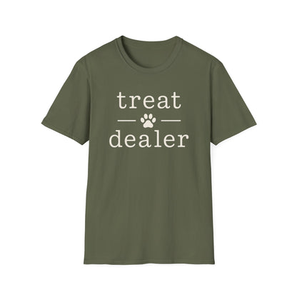Treat Dealer T-Shirt — Funny Paw Print Shirt for Dog Lovers